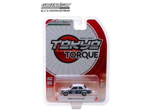 1/64 GREENLIGHT GL47020-A TOKYO TORQUE SERIES 4 1969 DATSUN 510 NO.95 BOB LEITZINGER