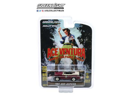 1/64 GREENLIGHT GL44880-F HOLLYWOOD COLLECTION SERIES 28 ACE VENTURA WHEN NATURE CALLS 1967 JEEP JEEPSTER