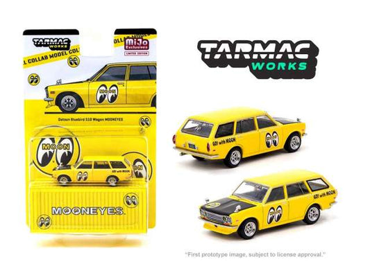 1/64 TARMAC T64G-026-ME2 DATSUN BLUEBIRD 510 WAGON YELLOW MOONEYES MIJO EXCLUSIVE