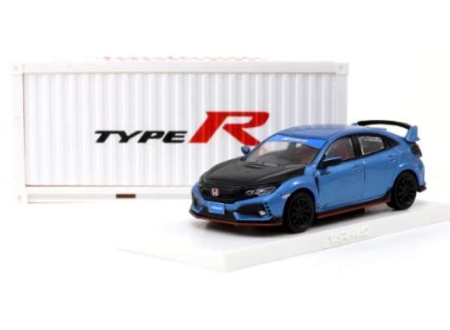 1/64 TARMAC T64-014BLE HONDA CIVIC TYPE R FK8 BRILLANT BLUE WITH BLACK BONNET