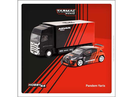 1/64 TARMAC TC-T64-080ADV PANDEM YARIS *ADVAN*, RED/BLACK