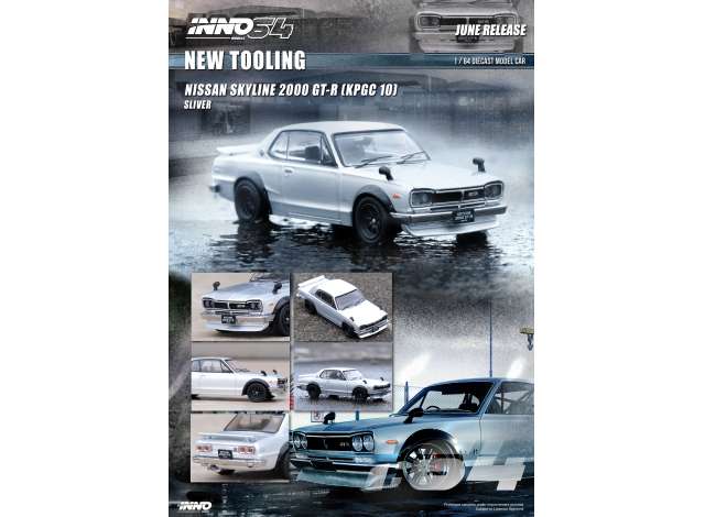 1/64 INNO64 IN64-KPGC10-SIL NISSAN SKYLINE 2000 GT-R (KPGC10) SILVER