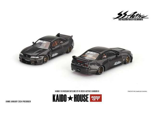 1/64 MINI GT MGTKHMG116 NISSAN SKYLINE GT-R (R33) ACTIVE CARBON R