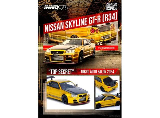 1/64 INNO64 IN64-R34TS-MDX24 NISSAN SKYLINE GT-R (R34) *TOP SECRET*, GOLD/BLACK