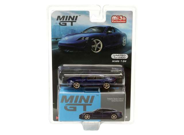 1/64 MINI GT MGT00339MJ PORSCHE TAYCAN TURBO S, BLUE-PURPLE METALLIC