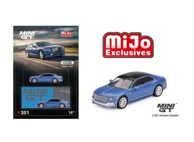 1/64 MINI GT MGT00351MJ BENTLEY FLYING SPUR, BLUE WITH BLACK ROOF