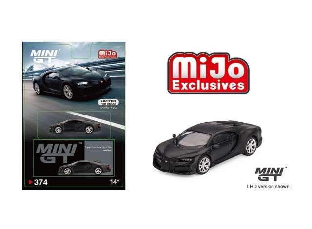 1/64 MINI GT MGT00374MJ BUGATTI CHIRON SUPER SPORT 300, MATT BLACK