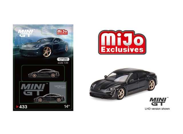 1/64 MINI GT MGT00433MJ PORSCHE TAYCAN TURBO S, VOLCANO GREY METALLIC