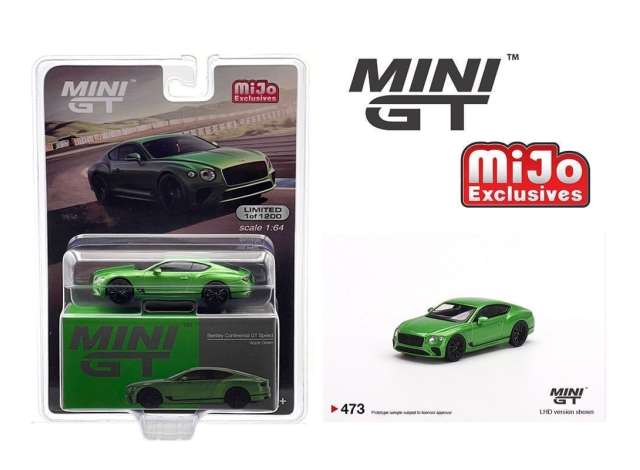 1/64 MINI GT MGT00473MJ 2022 BENTLEY CONTINENTAL GT SPEED, APPLE GREEN