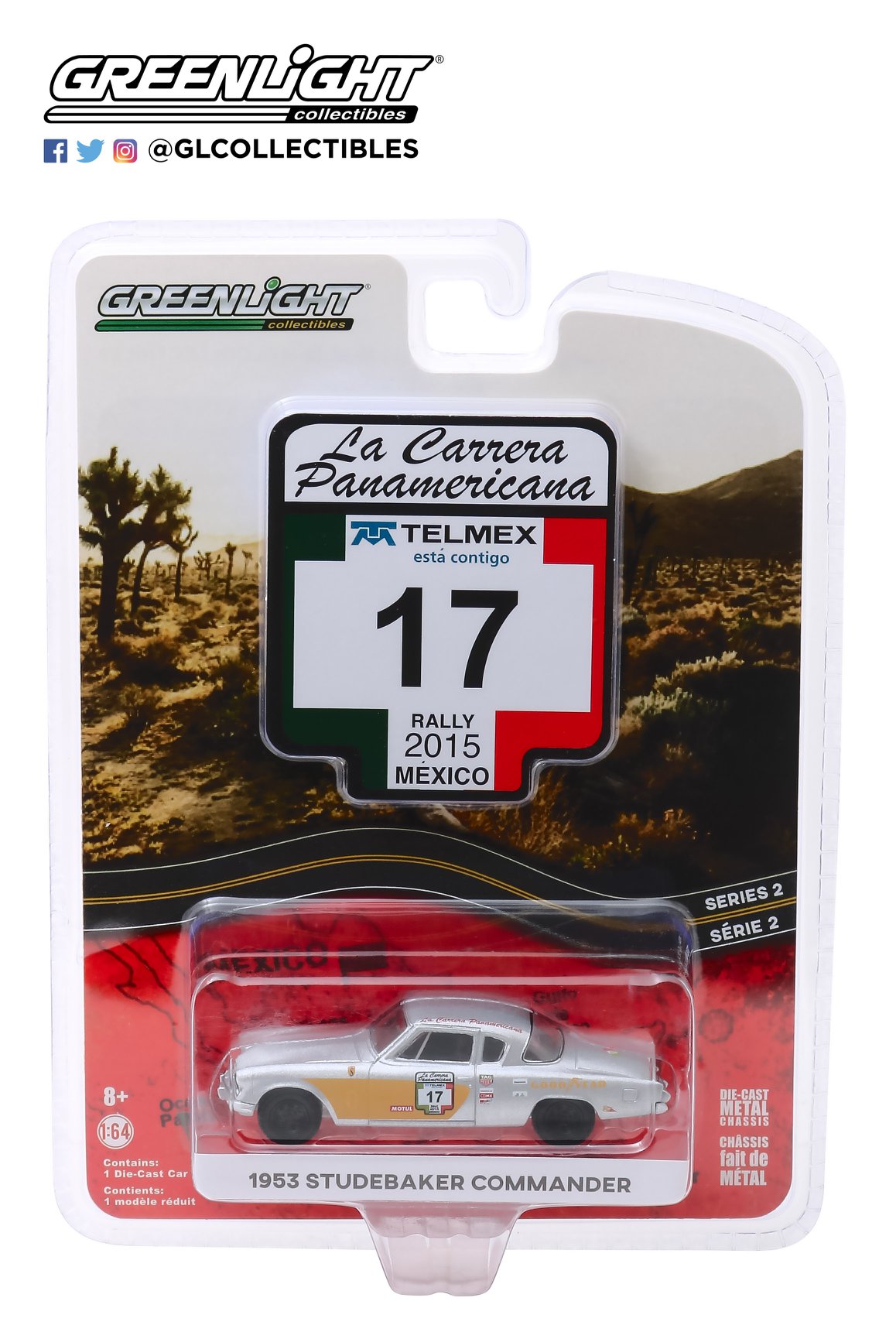 1/64 GREENLIGHT GL13260-A LA CARRERA PANAMERICANA SERIES 2 1953 STUDEBAKER COMMANDER #17