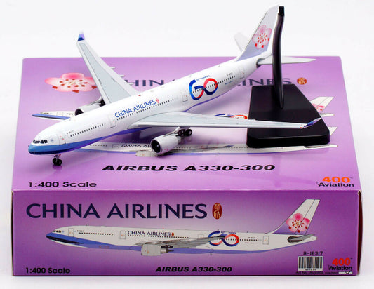 THIS ITEM IS AVAILABLE TO ORDER FROM OUR SUPPLIER - 1/400 AVIATION 400 AV4059 CHINA AIRLINES AIRBUS A330-300 60TH ANNIVERSARY REG: B-18317