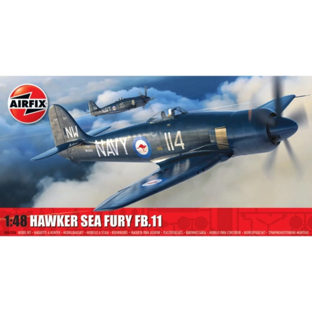 THIS ITEM IS AVAILABLE TO ORDER FROM OUR SUPPLIER - 1/48 AIRFIX AX06105A HAWKER SEA FURY FB.II (PLASTIC KIT)