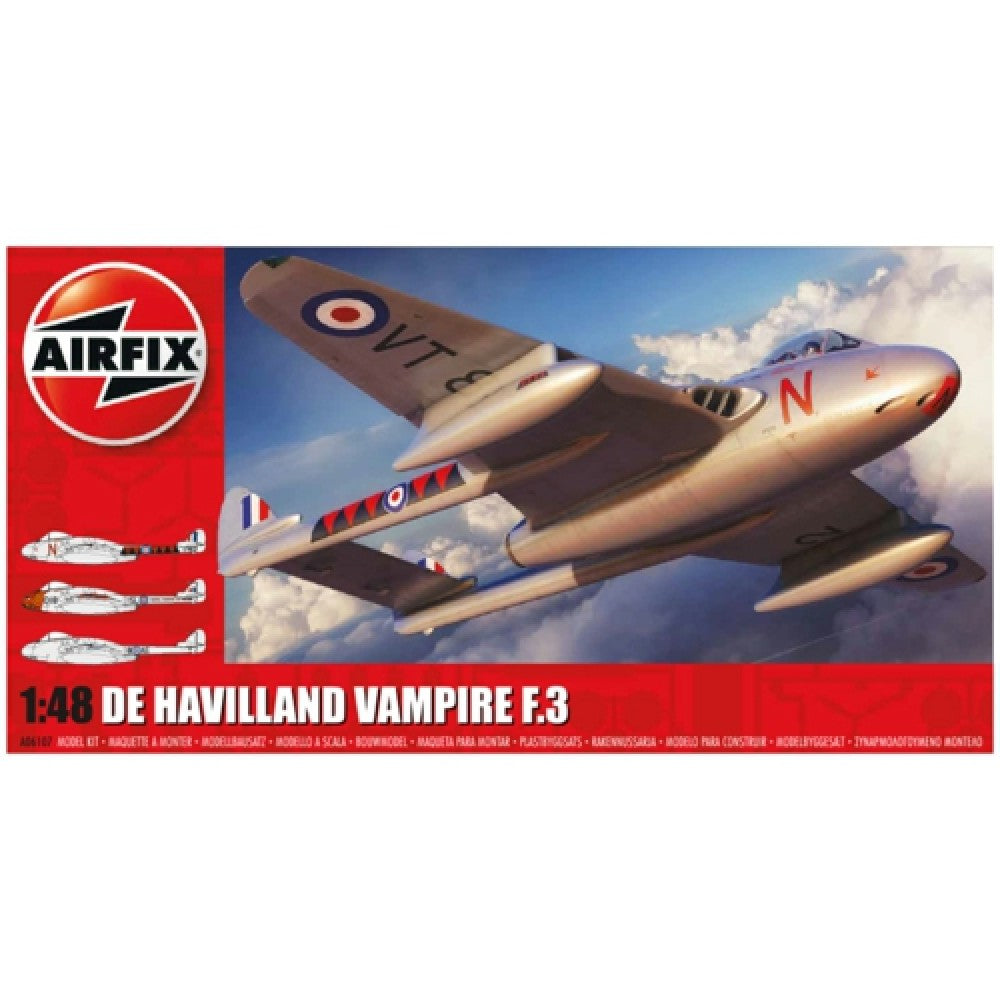 THIS ITEM IS AVAILABLE TO ORDER FROM OUR SUPPLIER - 1/48 AIRFIX AX06107 DE HAVILLAND VAMPIRE F.3 (PLASTIC KIT)