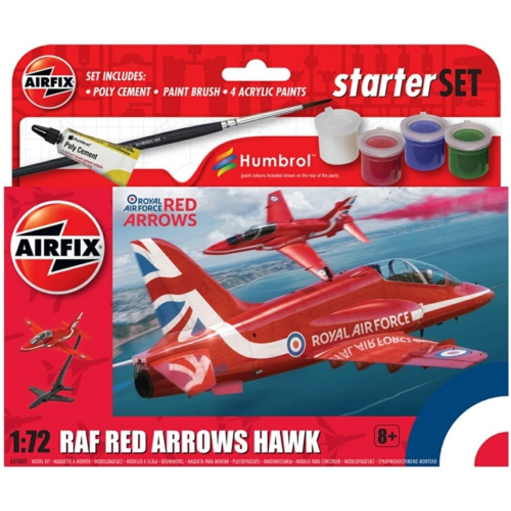 THIS ITEM IS AVAILABLE TO ORDER FROM OUR SUPPLIER - 1/72 AIRFIX AX55002 SMALL BEGINNERS SET RED ARROWS HAWK (PLASTIC KIT)