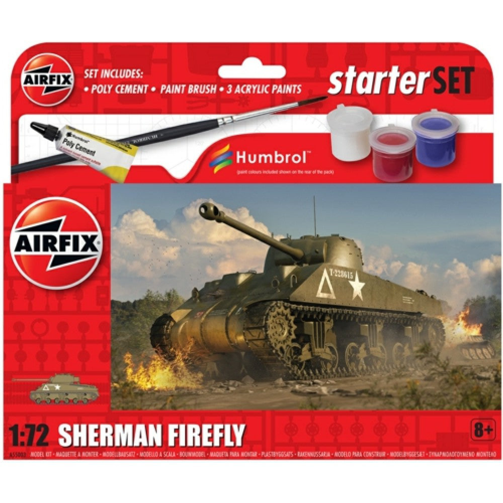 THIS ITEM IS AVAILABLE TO ORDER FROM OUR SUPPLIER - 1/72 AIRFIX AX55003 SMALL BEGINNERS SET SHERMAN FIREFLY (PLASTIC KIT)