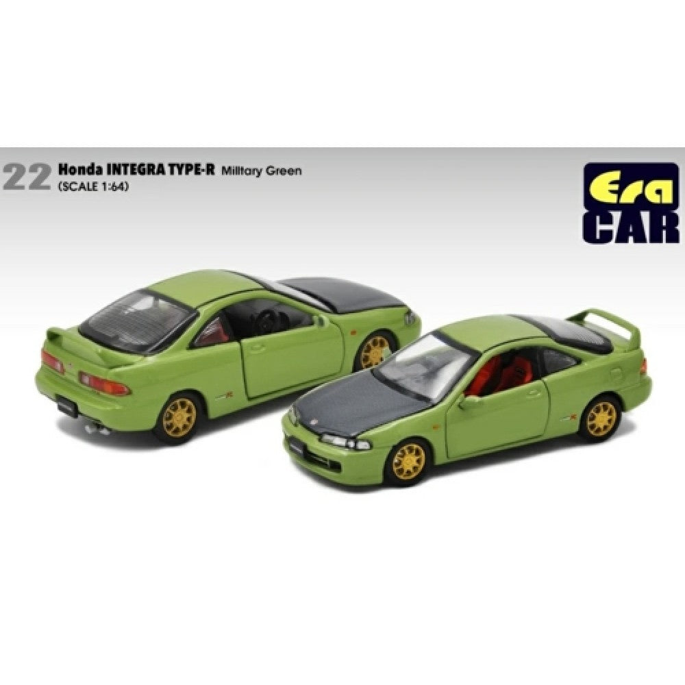 THIS ITEM IS AVAILABLE TO ORDER FROM OUR SUPPLIER - 1/64 ERA CAR ECHA20DC2RN22 22 HONDA INTEGRA TYPE-R DC2 - MILITARY GREEN