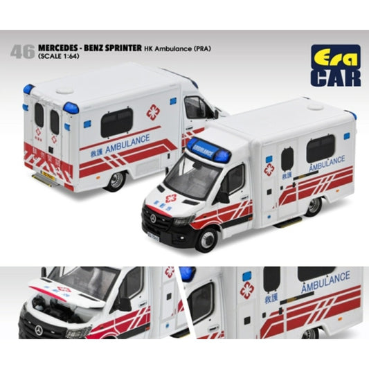 THIS ITEM IS AVAILABLE TO ORDER FROM OUR SUPPLIER - 1/64 ERA CAR ECMB22SPR4601 46 MERCEDES - BENZ SPRINTER HK AMBULANCE (PRA)