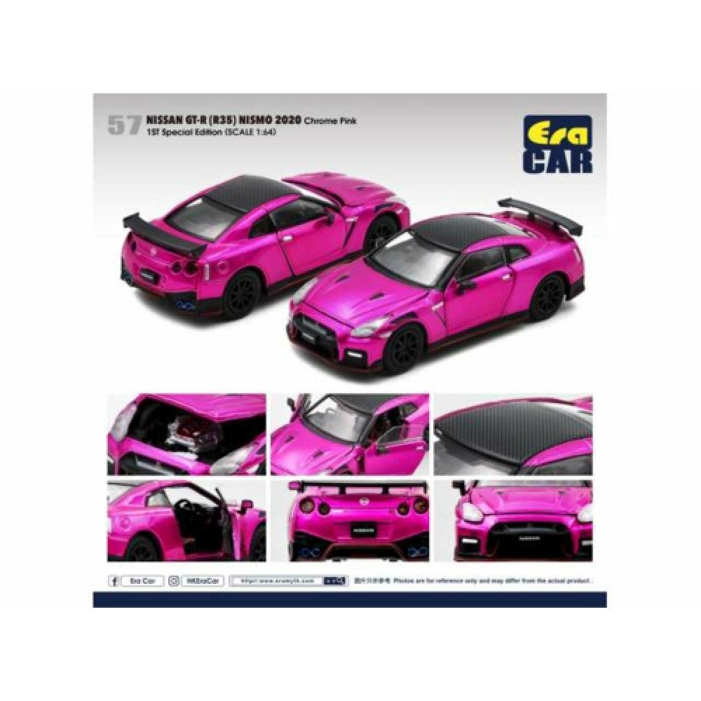 THIS ITEM IS AVAILABLE TO ORDER FROM OUR SUPPLIER - 1/64 ERA CAR ECNS21GTRRF57 57 NISSAN GT-R (R35) NISMO 2020 CHROME PINK SPECIAL EDITION