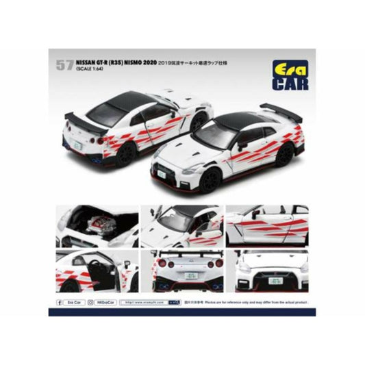 THIS ITEM IS AVAILABLE TO ORDER FROM OUR SUPPLIER - 1/64 ERA CAR ECNS21GTRRN57 57 NISSAN GT-R (R35) NISMO 2020 WHITE RED 1ST SPECIAL EDITION