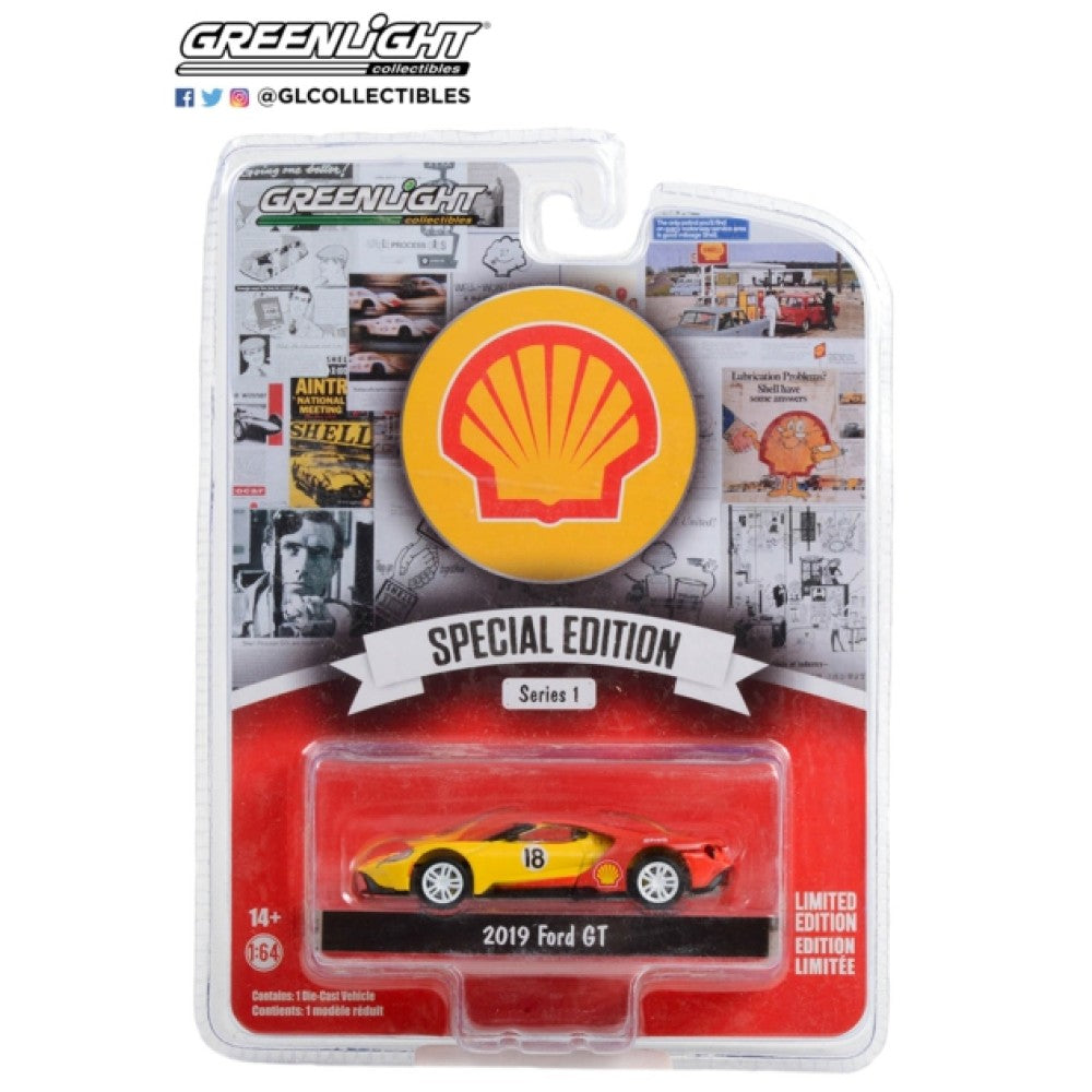 THIS ITEM IS AVAILABLE TO ORDER FROM OUR SUPPLIER - 1/64 GREENLIGHT GL41125-E SHELL OIL SPECIAL EDITION SERIES 1 2019 FORD GT NO.18 SHELL OIL