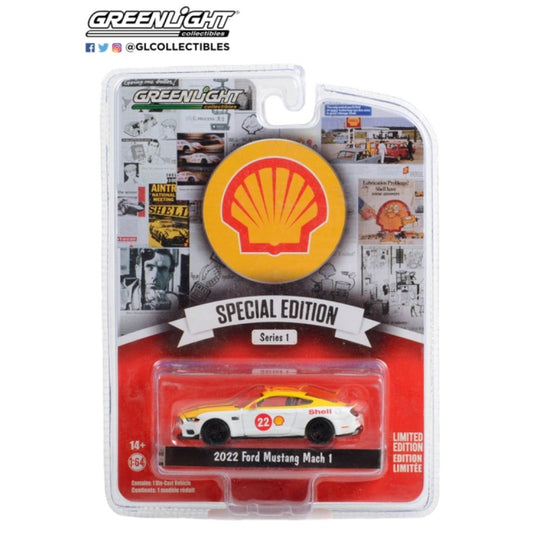 1/64 GREENLIGHT GL41125-F SHELL OIL SPECIAL EDITION SERIES 1 2022 FORD MUSTANG MACH 1 #22