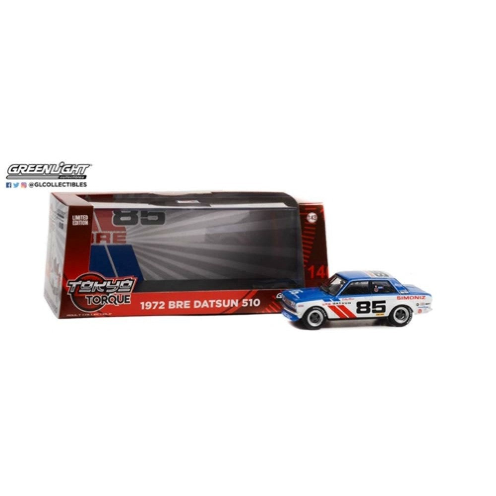 1/43 GREENLIGHT GL86345 TOKYO TORQUE 1972 BRE DATSUN 510 #85 - BOBBY ALLISON