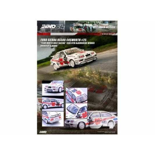 THIS ITEM IS AVAILABLE TO ORDER FROM OUR SUPPLIER - 1/64 INNO64 IN64RS50025DTM 1988 FORD SIERRA RS500 COSWORTH NO.25 TEAM WURTH DTM NURNBURGRING WINNER 1988