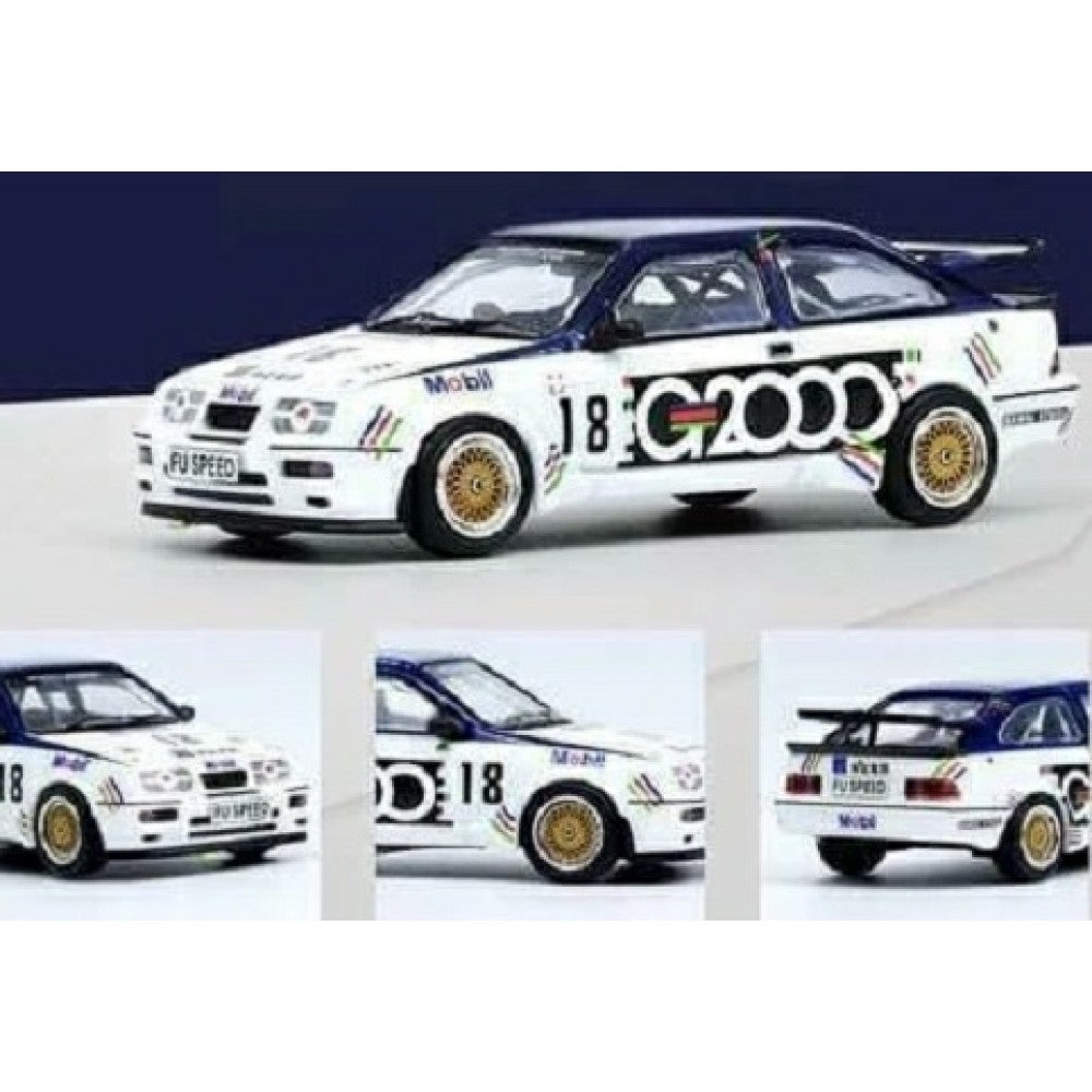 THIS ITEM IS AVAILABLE TO ORDER FROM OUR SUPPLIER - 1/64 INNO64 IN64RS500MGP21G 1988 FORD SIERRA RS500 COSWORTH G2000 NO.18 ANDY ROUSE 3RD PLACE MACAU GUIA RACE, BLUE/WHITE