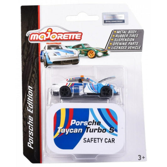 THIS ITEM IS AVAILABLE TO ORDER FROM OUR SUPPLIER - 1/64 MAJORETTE MAJ212053161B PORSCHE TAYCAN TURBO S SAFETY CAR WITH COLLECTORS TIN