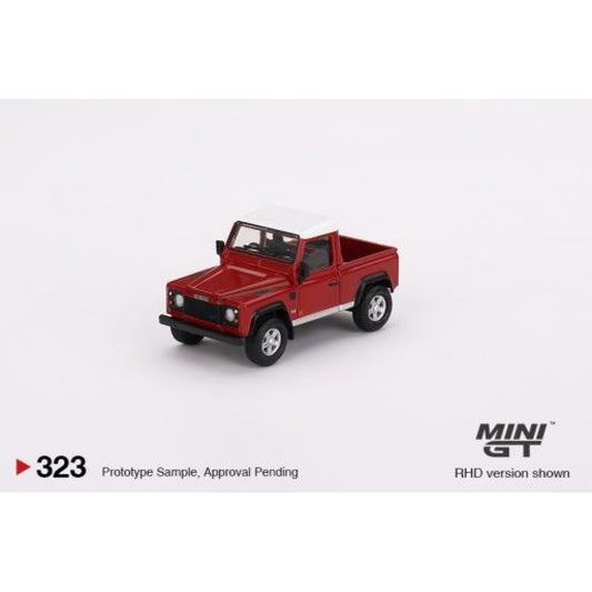 1/64 MINI GT MGT00323-L LAND ROVER DEFENDER 90 PICKUP MASAI RED (LHD)