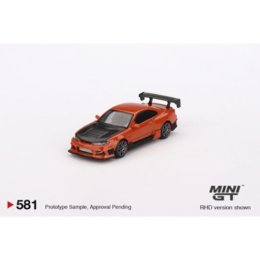 1/64 MINI GT MGT00581-R NISSAN SILVIA S15 D-MAX METALLIC ORANGE (RHD)