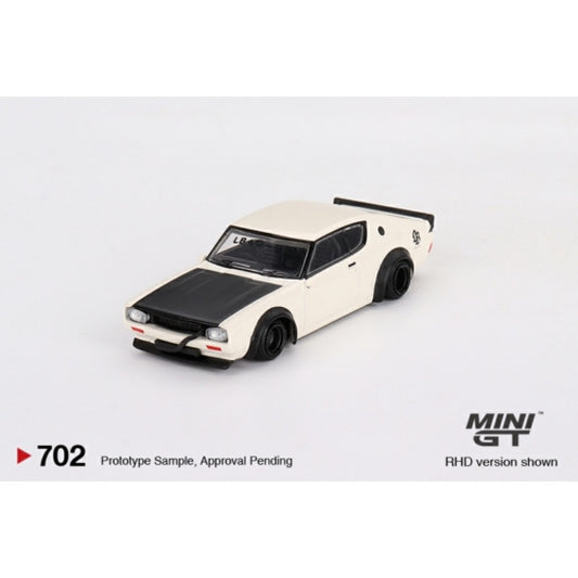 1/64 MINI GT MGT00702-R NISSAN SKYLINE KENMERI LIBERTY WALK WHITE (RHD)