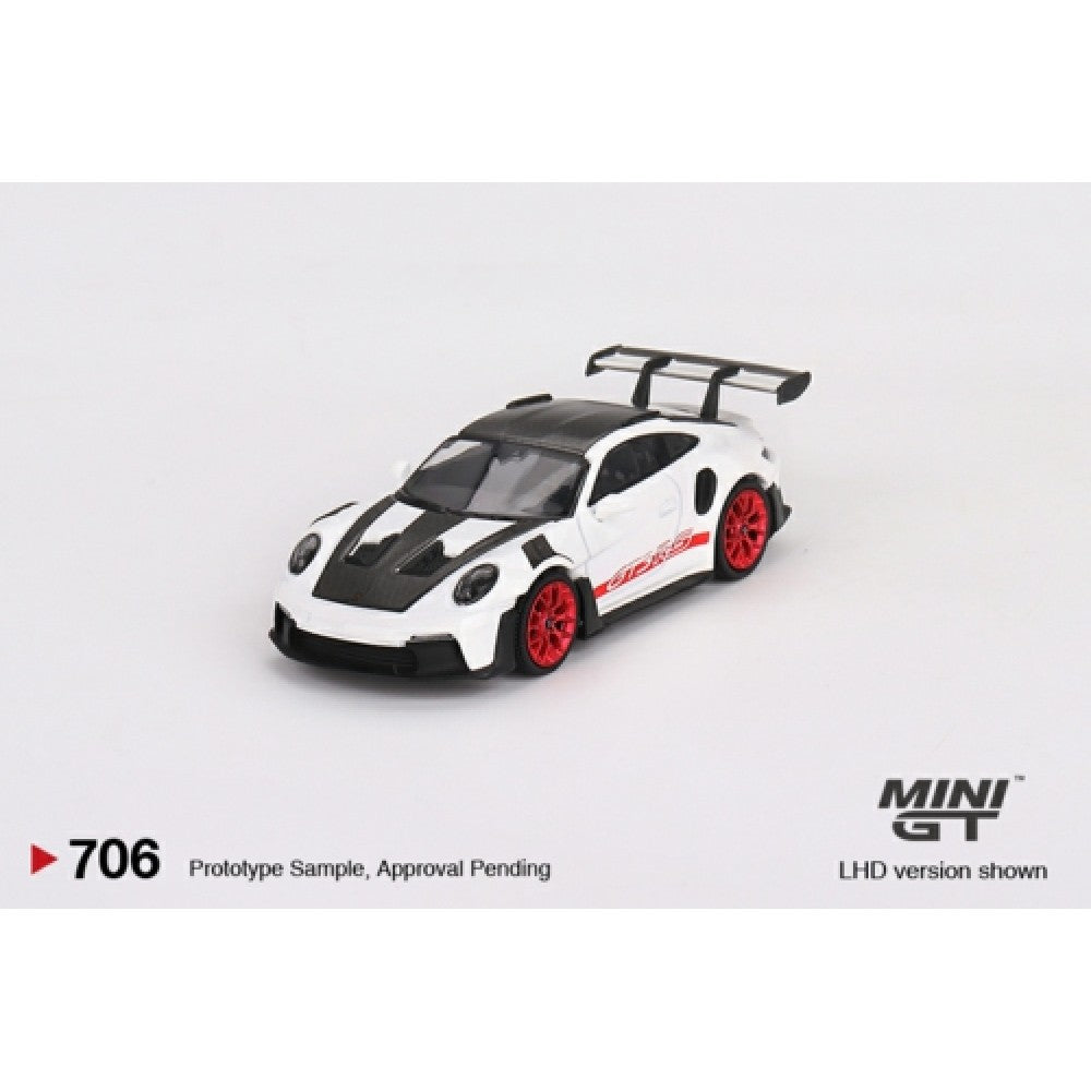 1/64 MINI GT MGT00706-L PORSCHE 911 (992) GTS RS WEISSACH PACKAGE WHITE WITH PYRO RED (LHD)