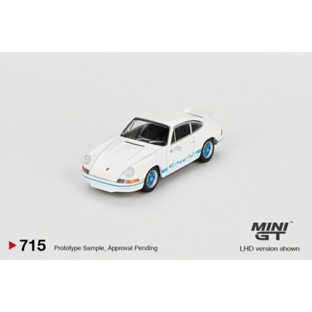 1/64 MINI GT MGT00715-L PORSCHE 911 CARRERA RS 2.7 GRAND PRIX WHITE WITH BLUE LIVERY (LHD)