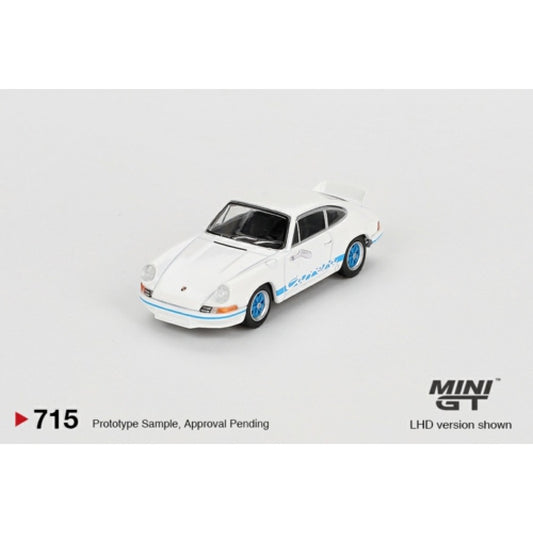 1/64 MINI GT MGT00715-L PORSCHE 911 CARRERA RS 2.7 GRAND PRIX WHITE WITH BLUE LIVERY (LHD)