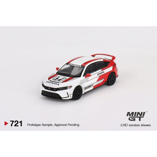 1/64 MINI GT MGT00721-L HONDA CIVIC TYPE R NO.2 2023 PACE CAR WHITE (LHD)