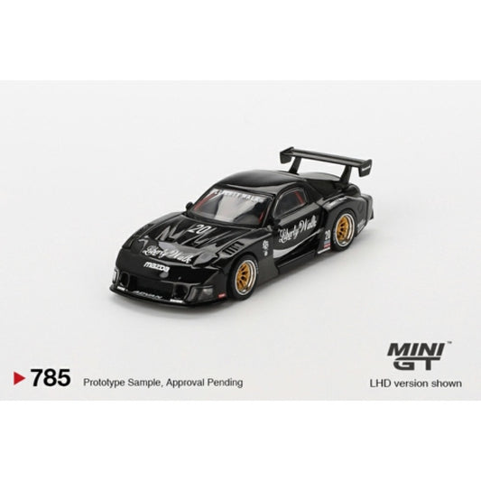 1/64 MINI GT MGT00785-L MAZDA RX-7 LB-SUPER SILHOUETTE LIVERTY WALK BLACK (LHD)