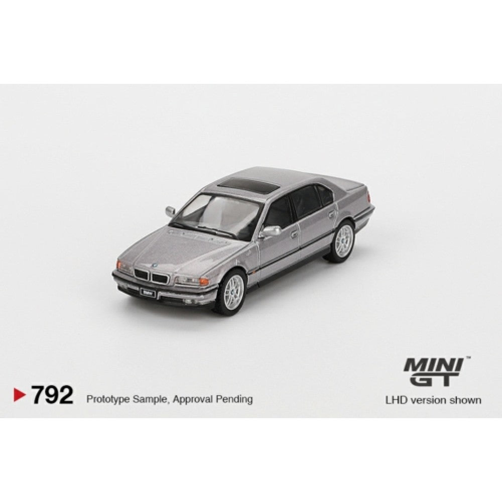 PRE ORDER STOCKS DUE JANUARY / FEBUARY 2025 1/64 MINI GT MGT00792-BL BMW 750IL ASPEN SILVER METALLIC (LHD) (BLISTER PACKAGING)