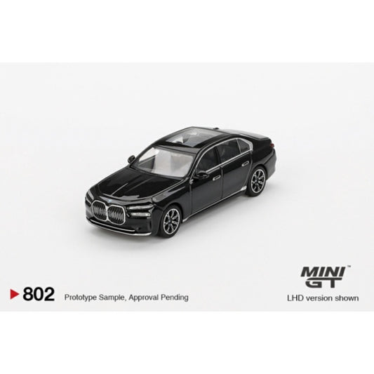 1/64 MINI GT MGT00802-L BMW I7 EDRIVE50 BLACK SAPPHIRE (LHD)