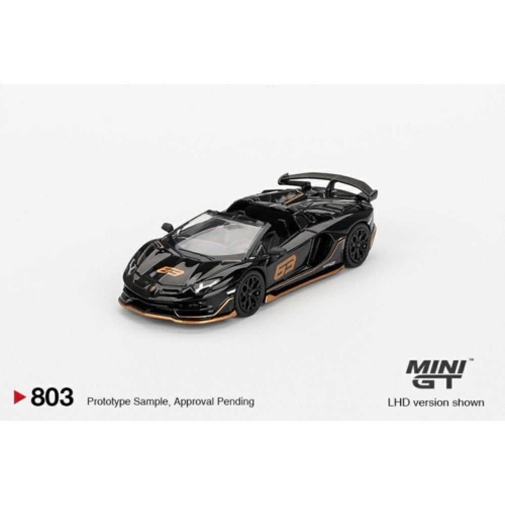 1/64 MINI GT MGT00803-BL LAMBORGHINI AVENTADOR SVJ 63 ROADSTER NERO ALDEBARAN (LHD) BLISTER PACKAGING