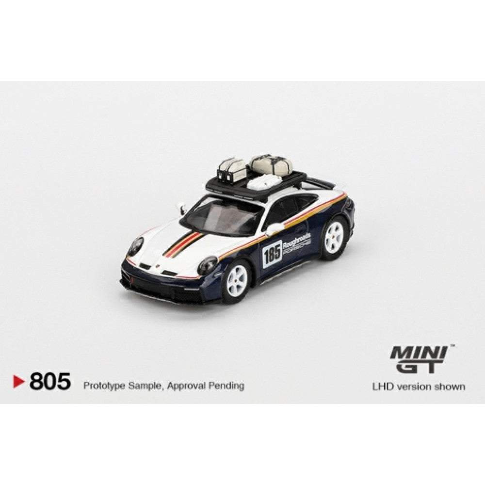 1/64 MINI GT MGT00805-R PORSCHE 911 DAKAR RALLYE DESIGN PACKAGE WHITE/GENTIAN BLUE METALLIC (RHD)