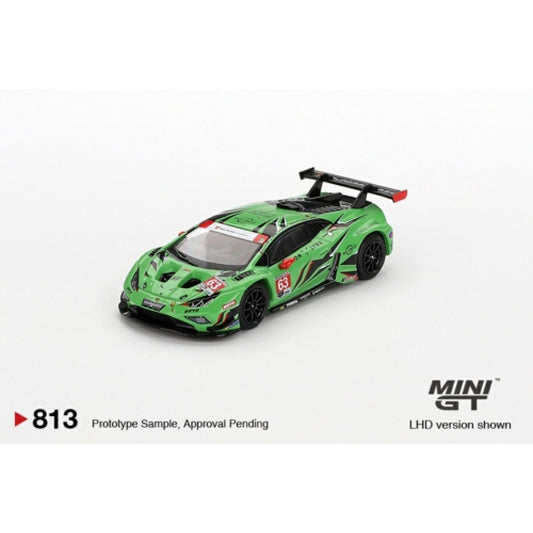 PRE ORDER STOCKS DUE MARCH / APRIL 2025 1/64 MINI GT MGT00813-BL LAMBORGHINI HURACAN GT3 EVO2 NO.63 IRON LYNX IMSA 2023 DAYTONA 24 HRS (LHD) BLISTER PACKAGING