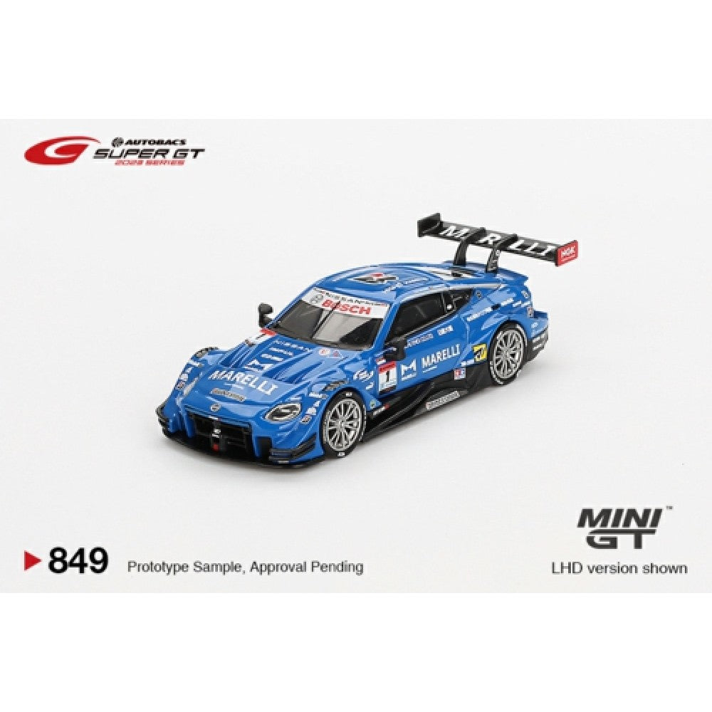 PRE ORDER STOCKS DUE APRIL / MAY 2025 1/64 MINI GT MGT00849-BL NISSAN Z GT500 #1 MARELLIIMPULZ TEAM IMPUL 2023 SUPER GT SERIES BLISTER PACKAGING