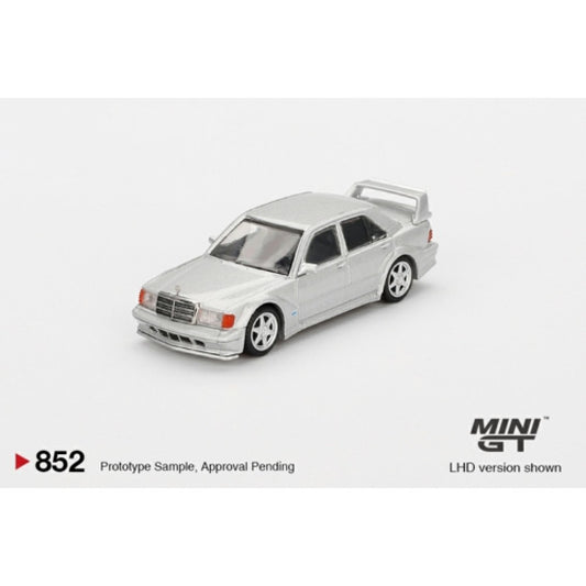 PRE ORDER STOCKS DUE MARCH / APRIL 2025 1/64 MINI GT MGT00852-BL MERCEDES BENZ 190E 2.5-16 EVOLUTION II ASTRAL SILVER (LHD) BLISTER PACKAGING