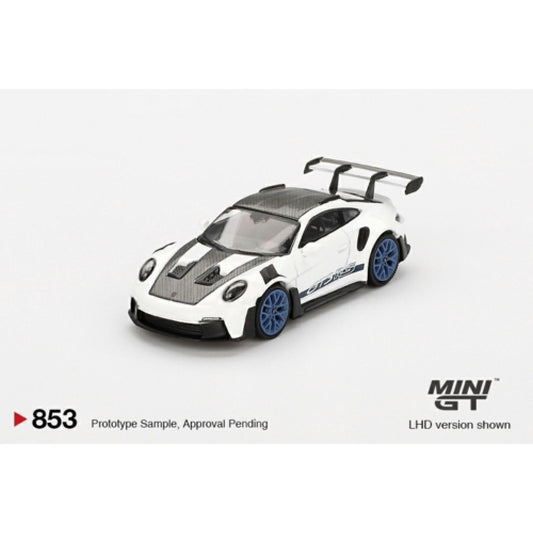 PRE ORDER STOCKS DUE MARCH / APRIL 2025 1/64 MINI GT MGT00853-R PORSCHE 911 (992) GT3 RS WEISSACH PACKAGE WHITE W/INDIGO BLUE (RHD)