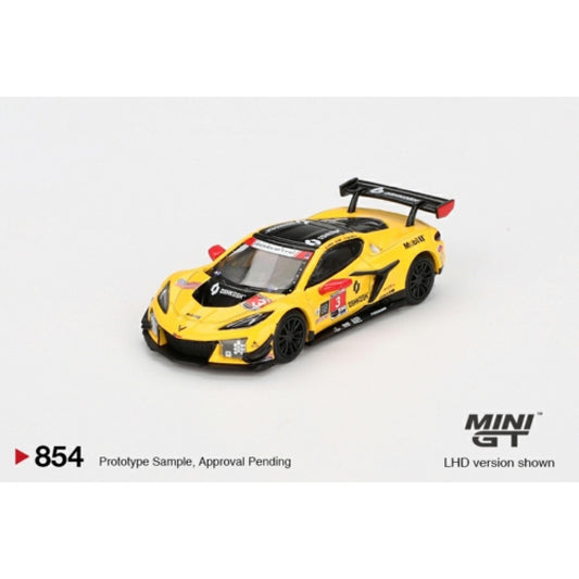 PRE ORDER STOCKS DUE MARCH / APRIL 2025 1/64 MINI GT MGT00854-BL CHEVROLET CORVETTE Z06 GT3.R #3 BY PRATT MILLER 2024 IMSA DAYTONA 24HRS (LHD)