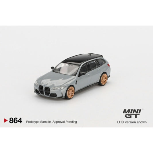 PRE ORDER STOCKS DUE JULY /AUGUST 2025 1/64 MINI GT MGT00864-BL BMW M3 COMPETITION TOURING BROOKLYN GREY (LHD) BLISTER PACKAGING