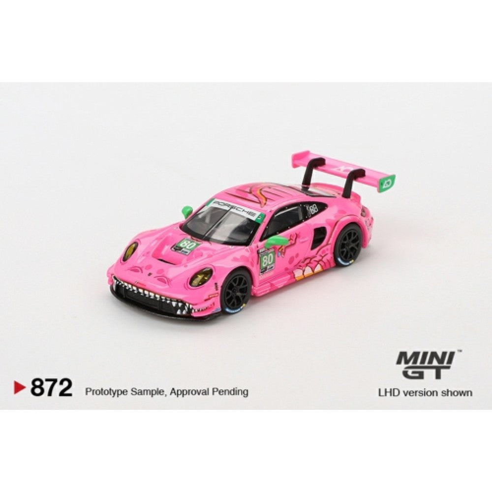 PRE ORDER STOCKS DUE AUGUST /SEPTEMBER 2025 1/64 MINI GT MGT00872-BL PORSCHE 911 GT3 R #80 AO RACING 2023 IMSA VIRGINIA ROXY (LHD) BLISTER PACKAGING