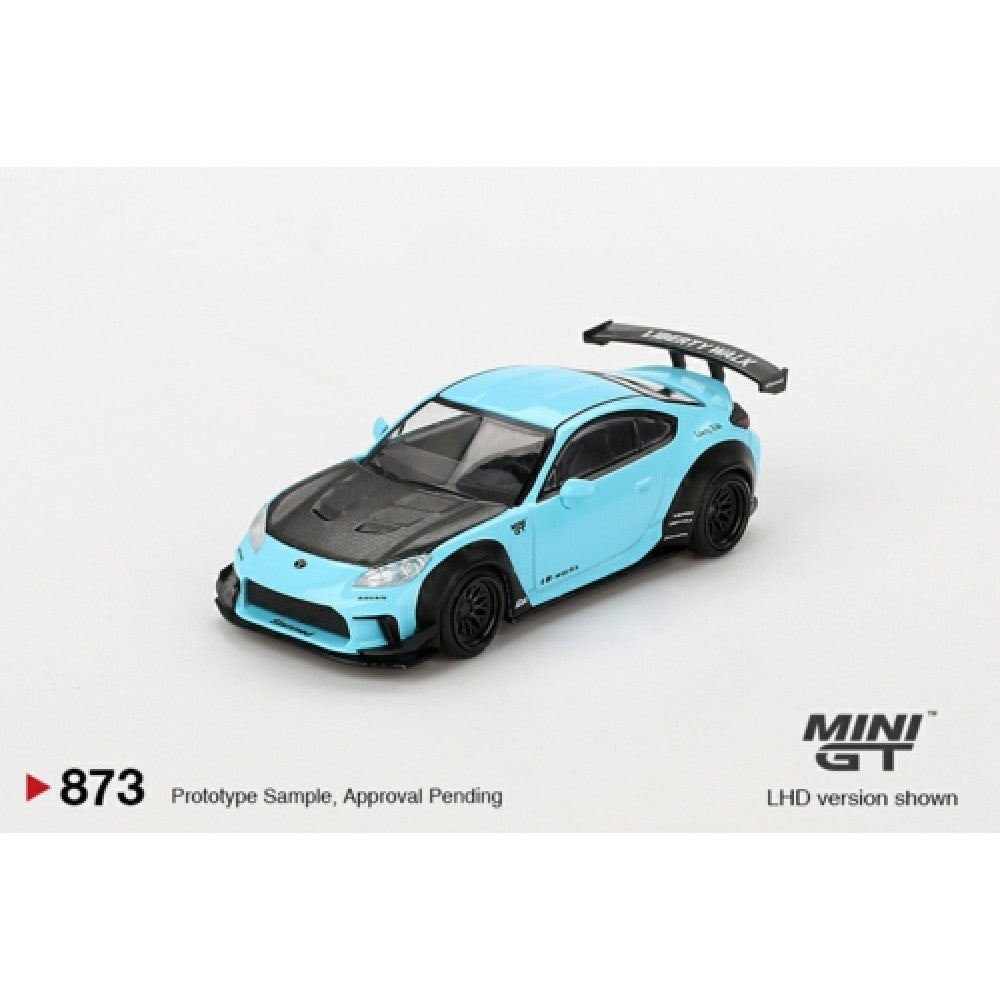 PRE ORDER STOCKS DUE AUGUST /SEPTEMBER 2025 1/64 MINI GT MGT00873-R TOYOTA GR86 LB NATION BABY BLUE (RHD)