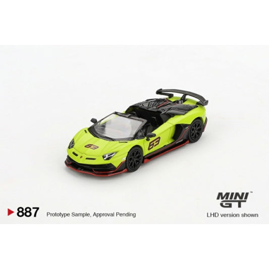 PRE ORDER STOCKS DUE JULY / AUGUST 2025 1/64 MINI GT MGT00887-BL LAMBORGHINI AVENTADOR SVJ 63 ROADSTER VERDE SHOCK (LHD) BLISTER PACKAGING